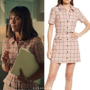 NWOT &Other Stories Collared Pink Tweed Mini Dress